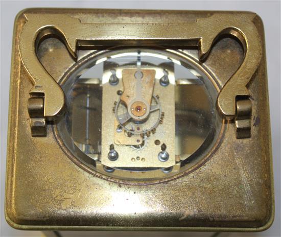 A French gilt brass carriage clock, 17cm